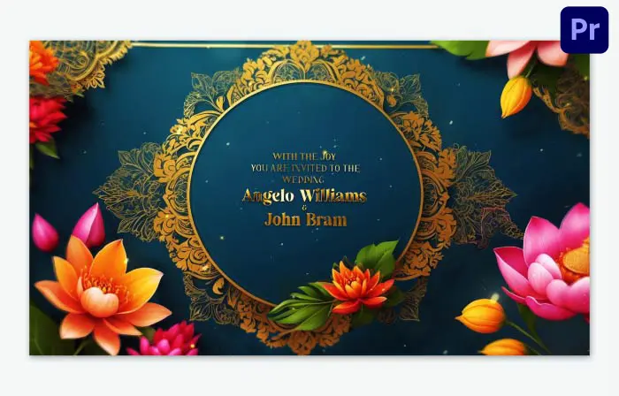 Traditional 3D Floral Wedding Invitation Slideshow